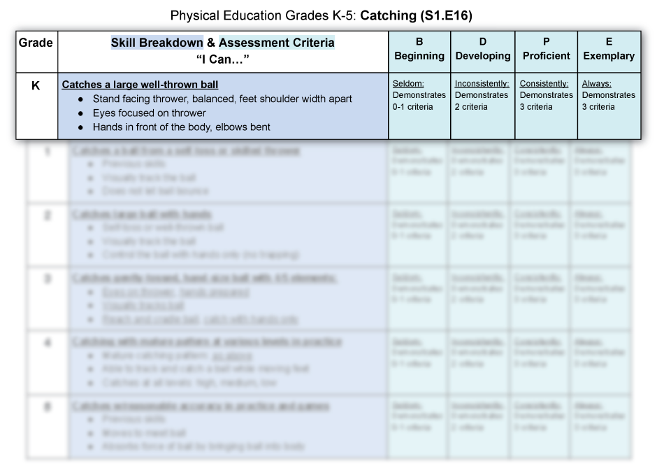 Sample photo & link to Step 2: Skill Breakdown & Assessment Sheets (4-Descriptor Version)